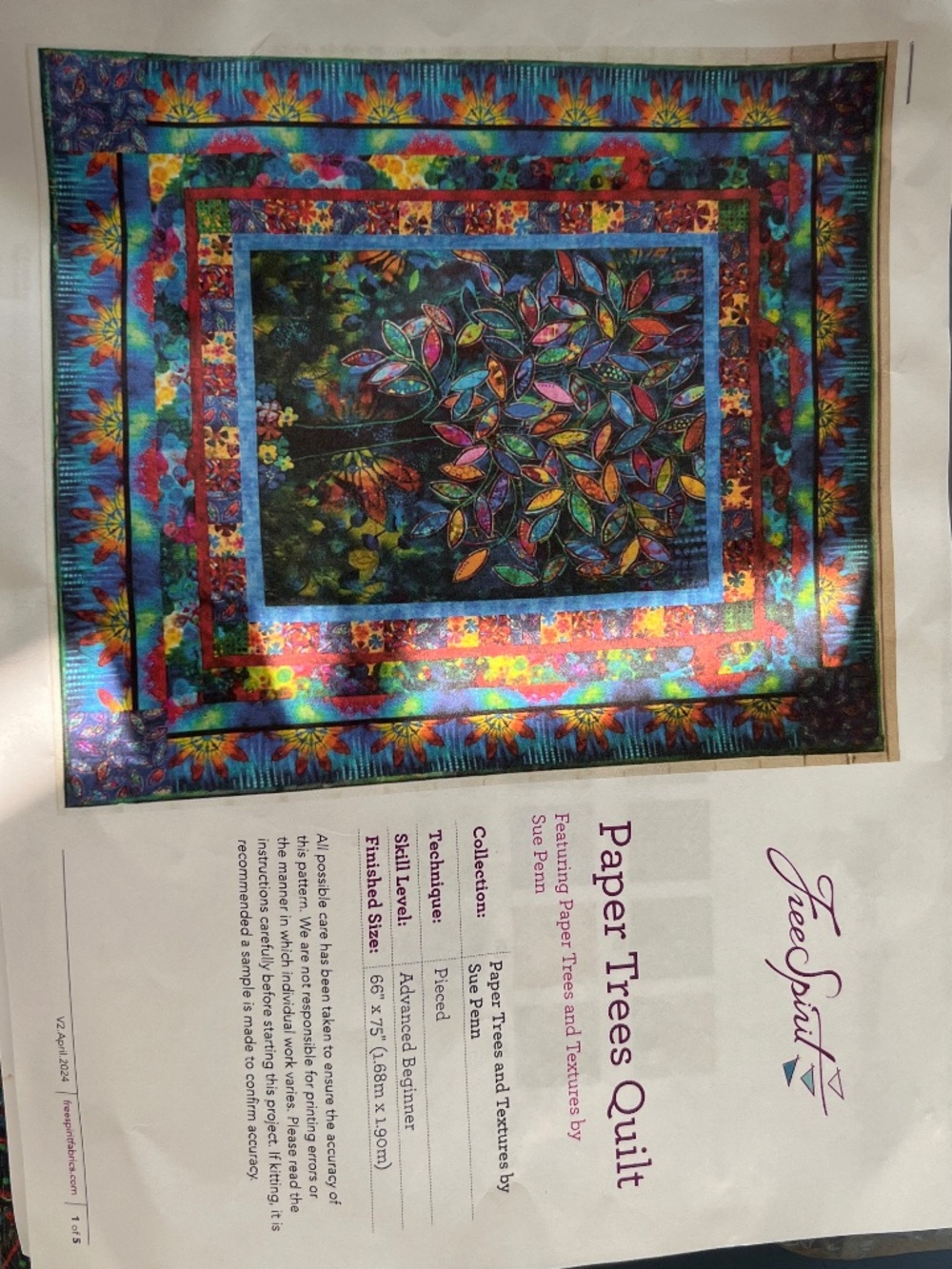 Free Spirit paper trees quilt quit